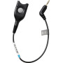 DECT/GSM cable:Easy Disconnect with 20 cm cable to 2.5mm - 3 pole jack plug. To use headset with DECT & GSM phones featuring